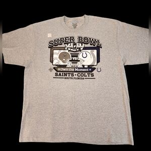 NEW Vintage Saints Vs Colts 2010 Super Bowl Tshirt Sz. XL Football